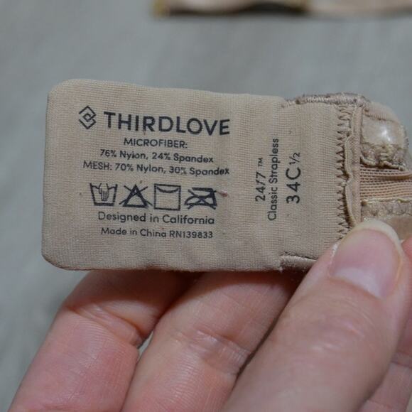 Thirdlove Convertable Strapless Bra Tan Size 34C 1/2 - Picture 3 of 6